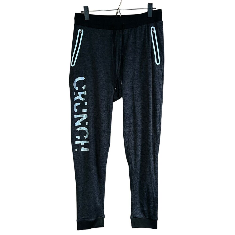 Mono B Women’s Medium Gray Athletic Joggers Crunch Graphic Pockets Active